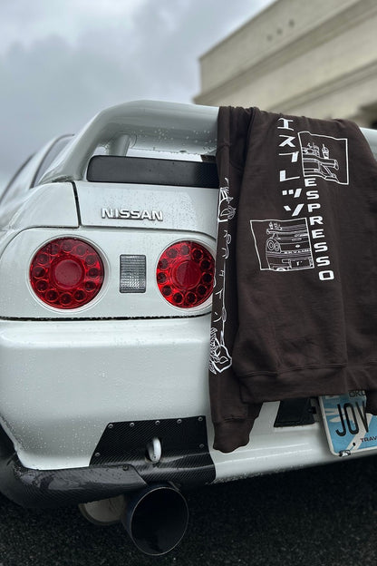 Kinda Fast Cars and Coffee Hoodie Ft. Nissan R34 GTR (Skyline)