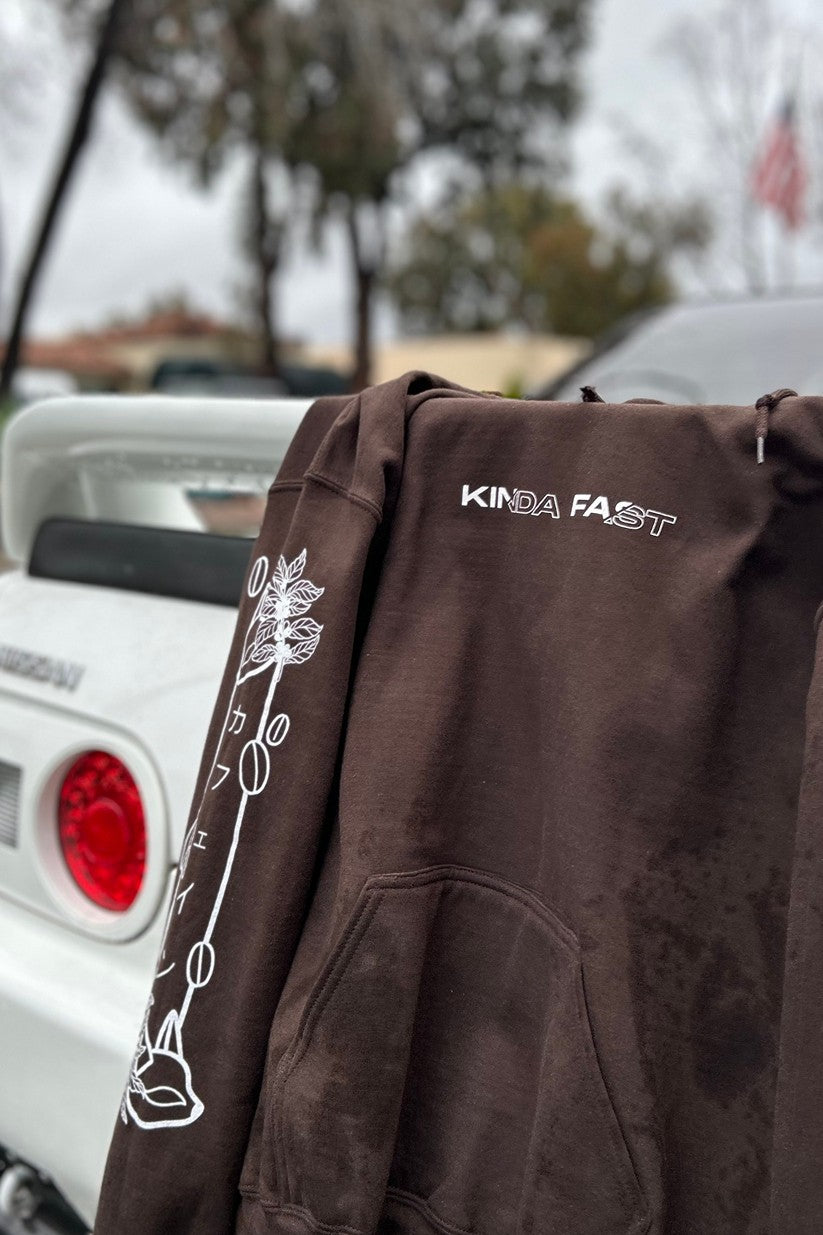 Kinda Fast Cars and Coffee Hoodie Ft. Nissan R34 GTR (Skyline)